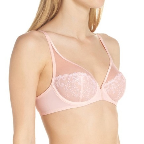 New!Simone Perele Blush Sheer Underwire Plunge Bra - Picture 3 of 7
